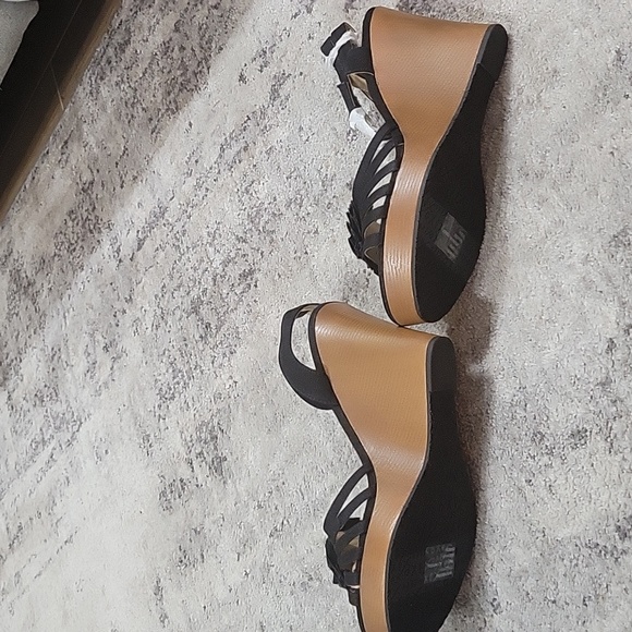 Black Wedge Sandals - Picture 4 of 5